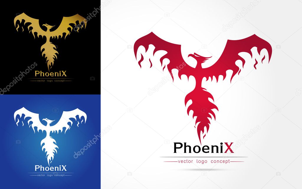 Magic Fairy Bird Abstract Logo design vector template. Flying Phoenix creative Logotype icon,Vector