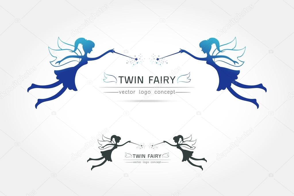 Twin Fairy flying logo 