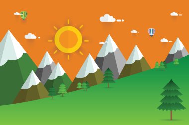 Peyzaj Vektörü İllüstrasyonu