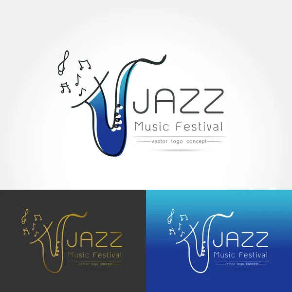 Saxophone logo vector symbol — Stock Vector