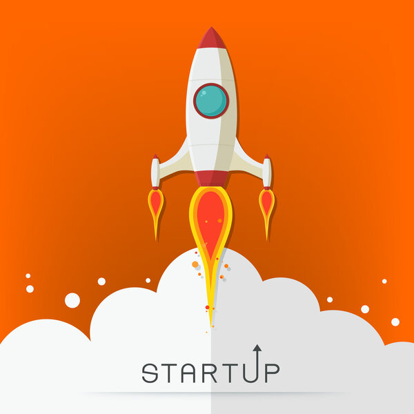 Rocket launch Vector illustration