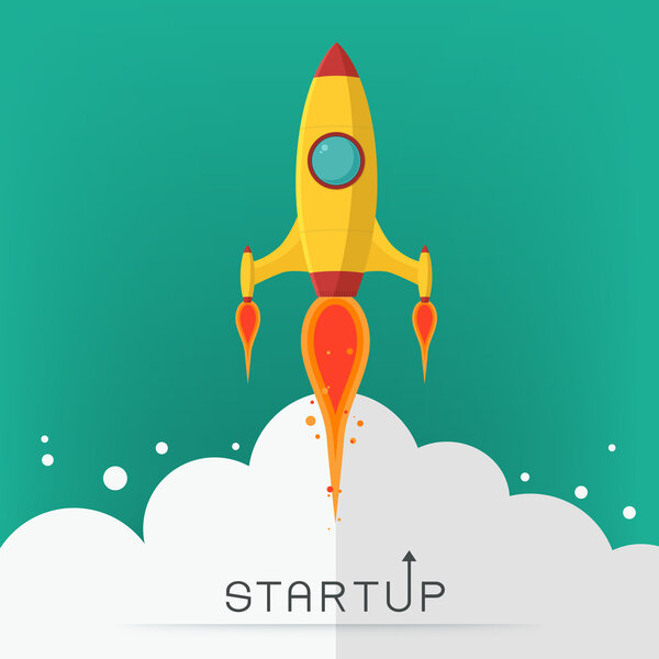 Векторная иллюстрация запуска ракет
