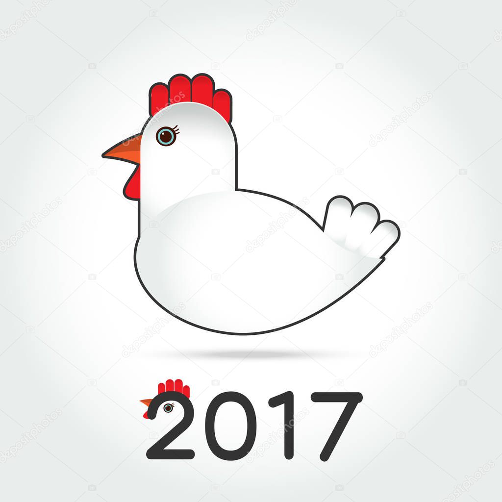 Galinha Como Um Símbolo Para O Ano Novo Chinês Ilustração Vector