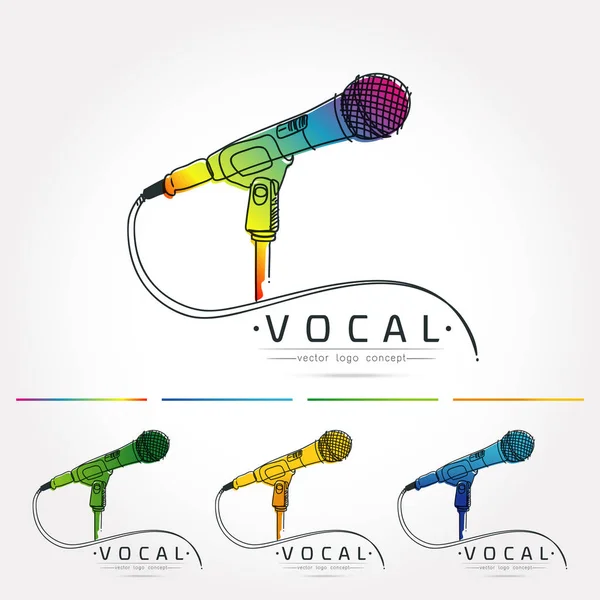 Microphone logo vector — Stock Vector
