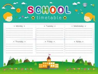 Okul takvim vektör çizim