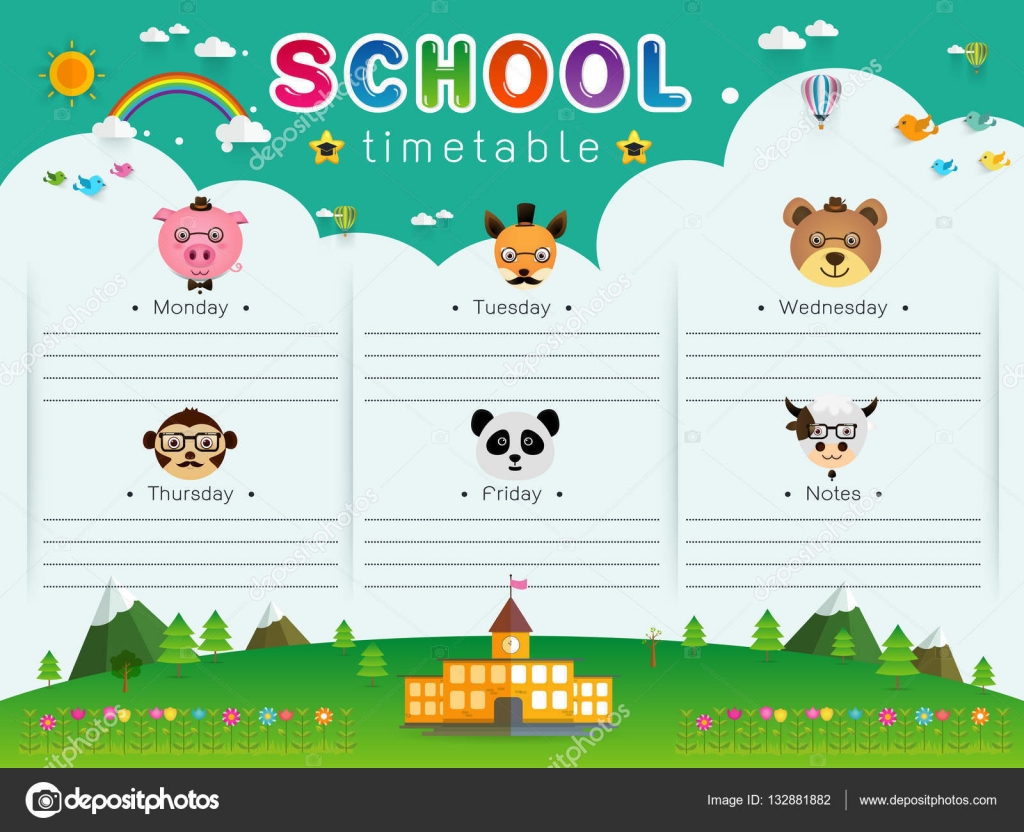 School Timetable vector illustration Stock Vector Image by ©es7sense  #132881882