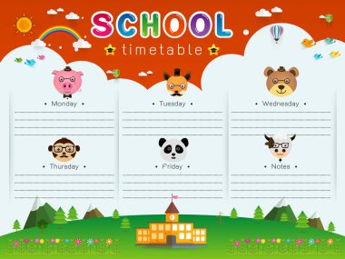 Okul takvim vektör çizim