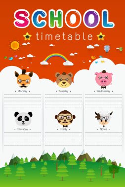 Okul takvim vektör çizim