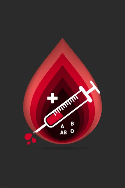 Logotipo donación de sangre — Vector de stock