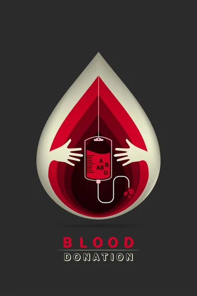 Logotipo donación de sangre — Vector de stock