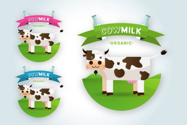 etiketleri ve süt için simgeler kümesi