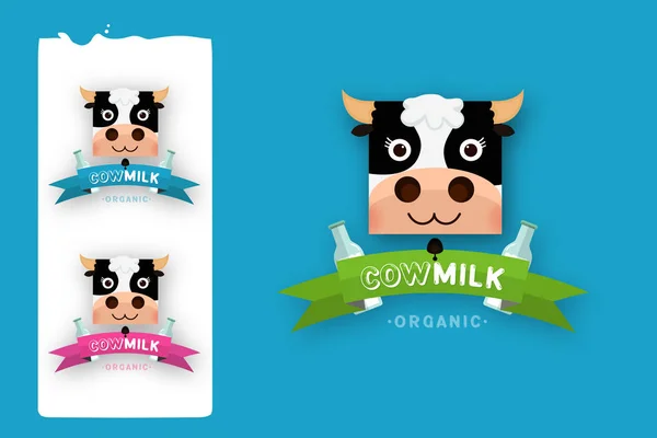 Etiketten und Symbole für Milch — Stockvektor
