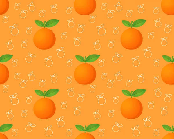 Orange fruits motif sans couture — Image vectorielle