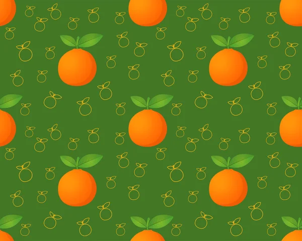 Orange fruits motif sans couture — Image vectorielle