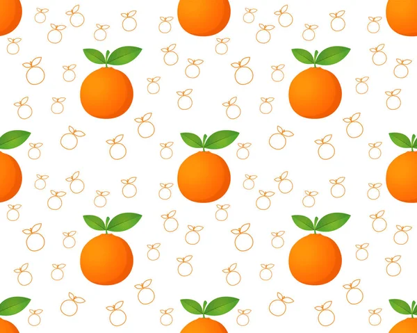 Orange fruits motif sans couture — Image vectorielle