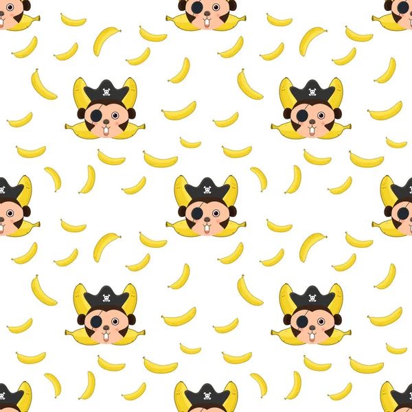 无缝模式猴子和香蕉 — 图库矢量图片