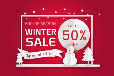 vektör kış satış poster şablonu