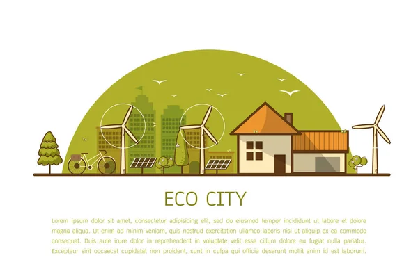 Bannière concept eco home — Image vectorielle
