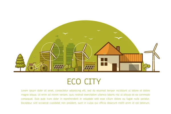 Eco home concepto banner — Vector de stock