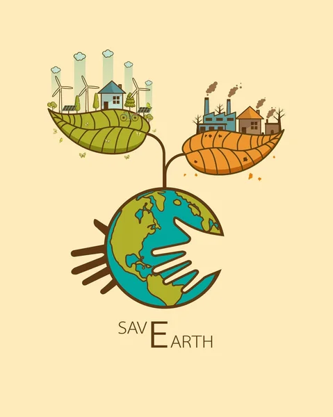 Save the Earth Vector illustration — Stock Vector