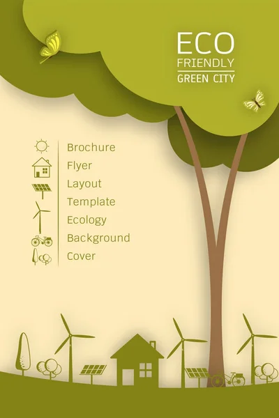 Vector broschyr Flyer design layoutmall. Ekologi bakgrund — Stock vektor