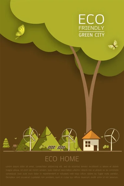 Eco home concepto banner — Vector de stock