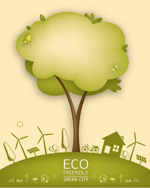 Pojęcie ekologii z ziemi Eco Green — Wektor stockowy