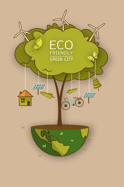 Vectorillustratie van eco aarde — Stockvector