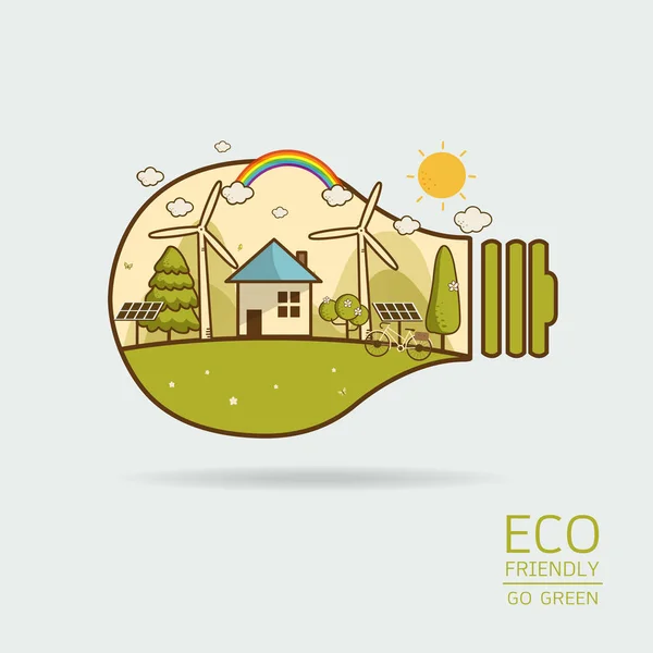 Illustration vectorielle de l'éco-maison — Image vectorielle