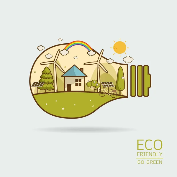 Ilustración vectorial de eco home — Vector de stock