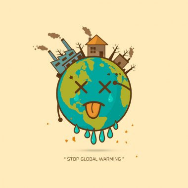 Küresel ısınma vektör çizim durdurmak