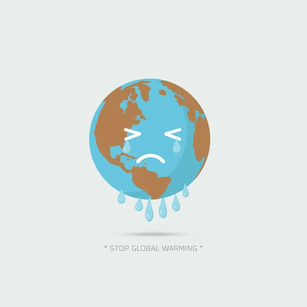 Stop global warming vector illustration — Stock Vector