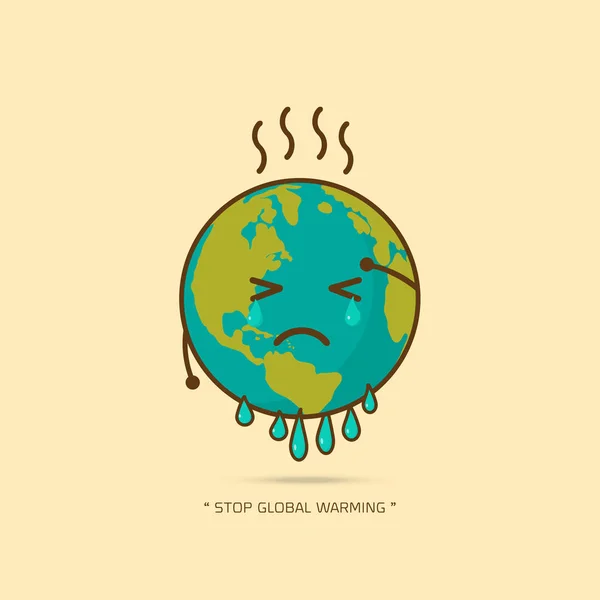 Σταματήσει την παγκόσμια υπερθέρμανση του πλανήτη εικονογράφηση διάνυσμα — Διανυσματικό Αρχείο