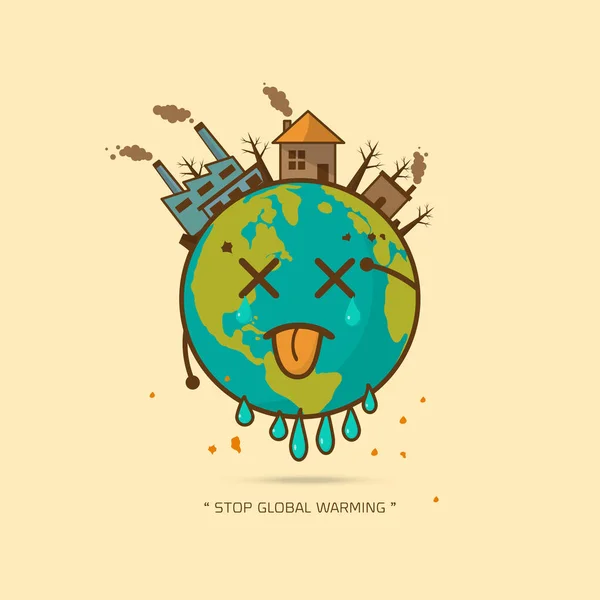 Stop global warming vectorillustratie — Stockvector