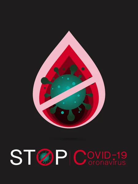 Lupta Covid Covid Pandemie Avertizare Globală Coronavirus Tipografie Design Logo — Vector de stoc