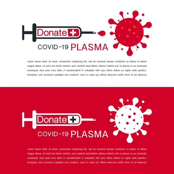 Donar Covid Plasma Parte Líquida Sangre Ayudar Los Enfermos Covid — Vector de stock