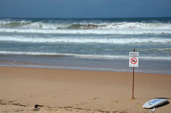 Letrero lectura playa cerrada — Foto de Stock