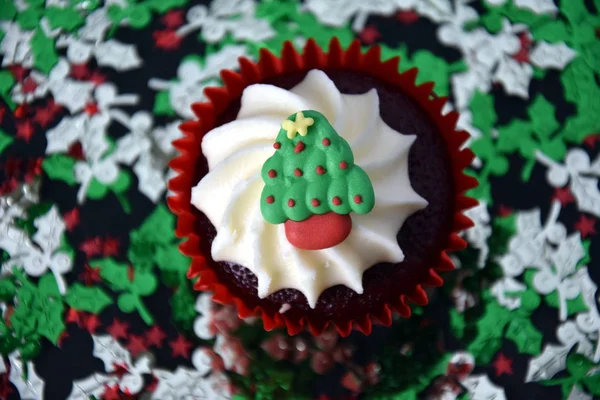 celebrational Christmas cupcake