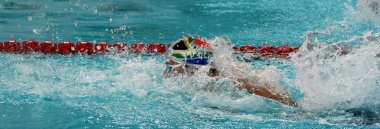 Hong Kong, Çin - 29 Ekim 2016. Olimpiyat ve dünya şampiyonu yüzücü Le Clos erkekler kelebek 100 m ön ısı Yüzme Chad (Rsa). Fina Yüzme Dünya Kupası, Victoria Park Yüzme Havuzu.