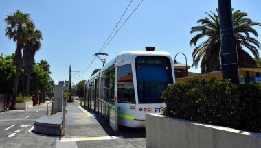 No 109 tramvay Port Melbourne ışık demiryolu İstasyonu