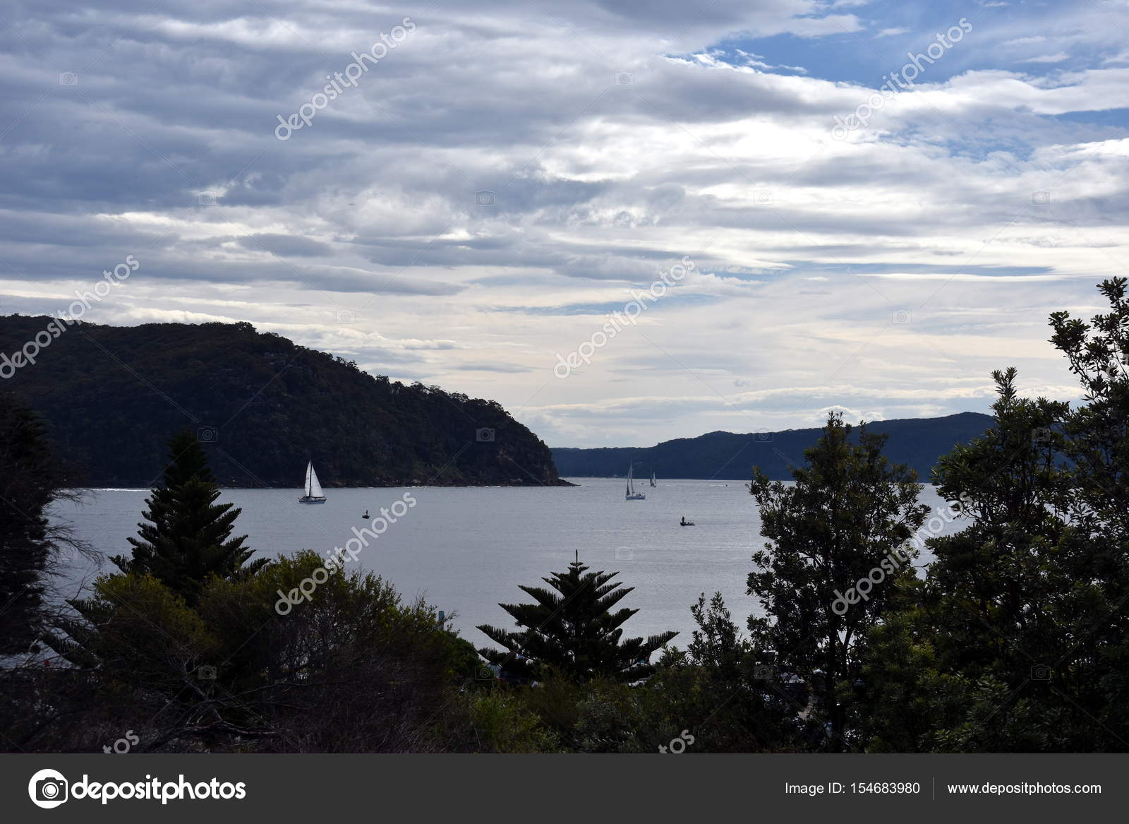 West Head Lookout On The Other Side Of The Bay Stock Photo