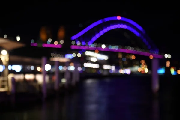 Bokeh Sydney Harbour with Bridge — Stock Photo, Image