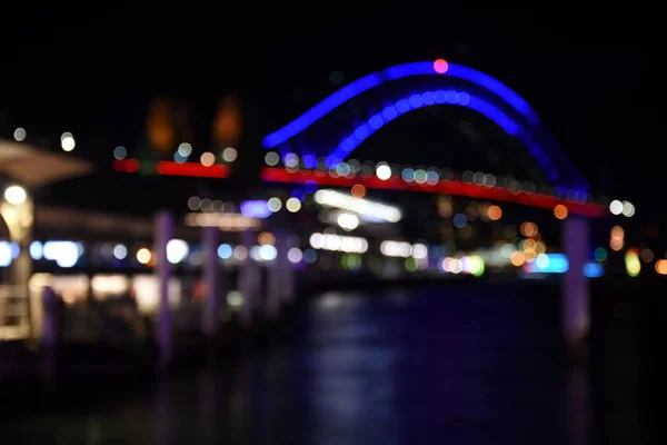 Bokeh Sydney Harbour with Bridge — Stock Photo, Image