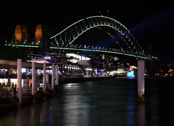 Bokeh Sydney Harbour s mostem — Stock fotografie