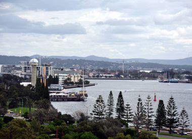 Newcastle Fort Scratchley gelen panoramik manzaralı 