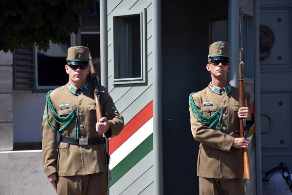 Macar Cumhurbaşkanlığı Sarayı Muhafızlar olarak değiştirilmesi — Stok fotoğraf