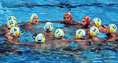 Avustralya waterpolo takımı Not başında onların savaş çığlığı 