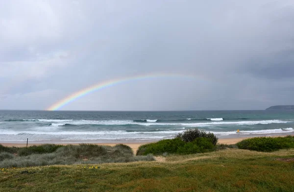 Rainbow Tasman Sea Seascape Beautiful Multicoloured Rainbow Sea Curl Curl — Stock Photo, Image