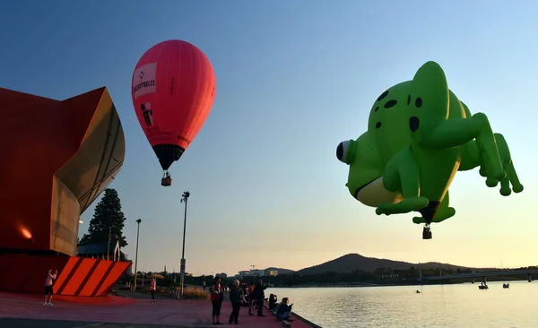 Canberra Australie Mars 2018 Les Gens Regardent Grande Montgolfière Grenouille — Photo