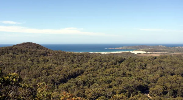 Pohled Gan Gan Rozhledna Kopci Lily Stockton Beach Anna Bay — Stock fotografie